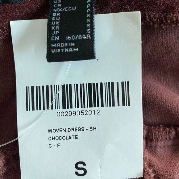 NWT Forever 21 Faux Suede/Woven Knee Length/ Mini Dress,Chocolate Color Size S. - Picture 3 of 5
